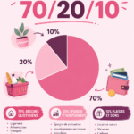 Femme souriante gérant son budget avec une méthode efficace.