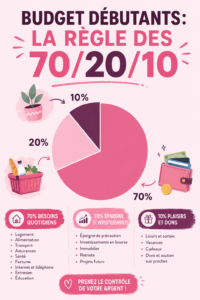 Femme souriante gérant son budget avec une méthode efficace.