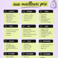 Calendrier des meilleures promotions toute l'année affiché sur un bureau avec des notes