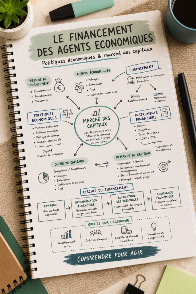 Illustration d'un graphique montrant l'impact du financement sur l'économie.