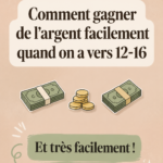 Un adolescent souriant tenant un panneau 'Gagner de l'argent'