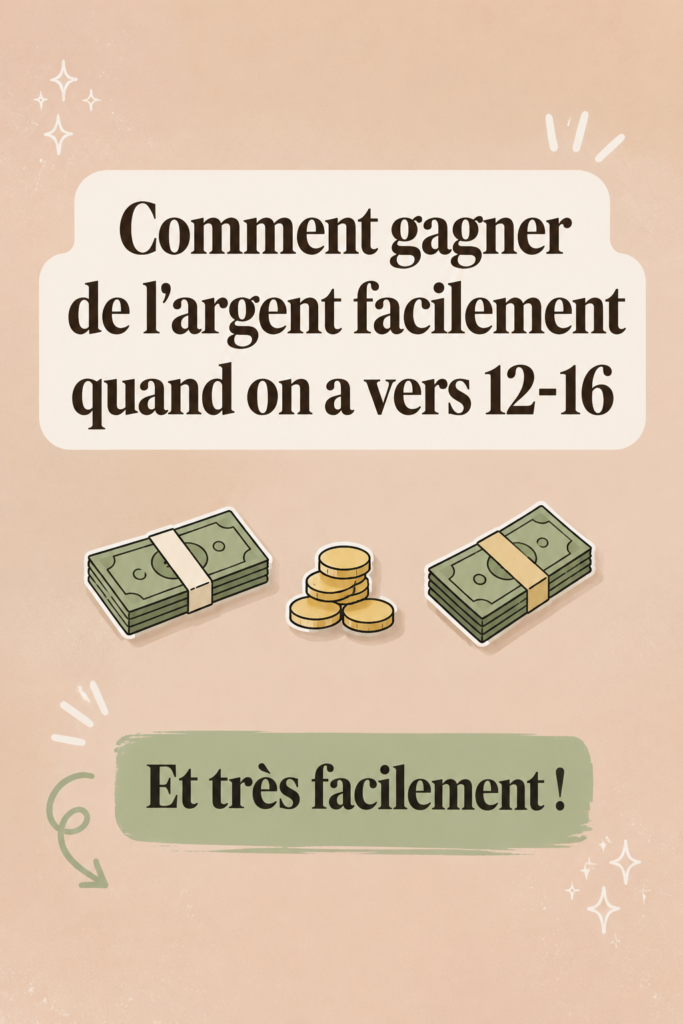 Un adolescent souriant tenant un panneau 'Gagner de l'argent'