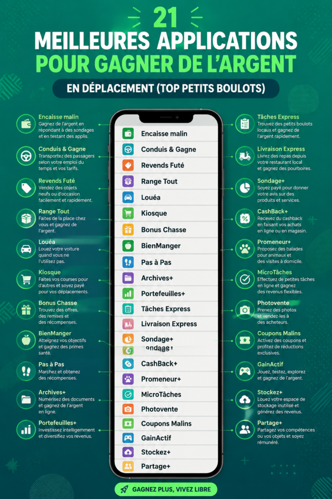 Femme utilisant une application sur son téléphone pour gagner de l'argent facilement