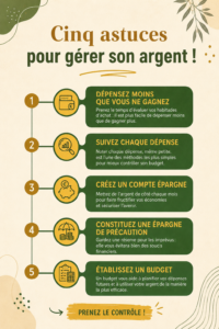 Femme souriante examinant son budget avec des outils financiers sur la table