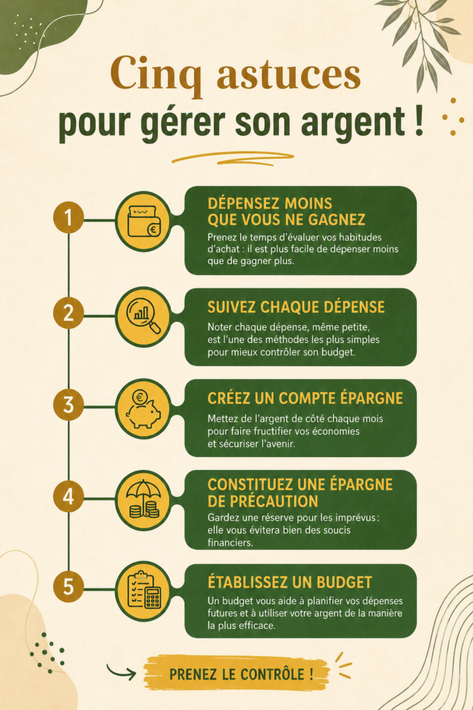 Femme souriante examinant son budget avec des outils financiers sur la table