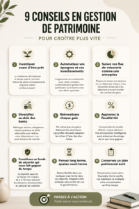 Femme pensant à des stratégies de gestion de patrimoine avec des graphiques financiers à l'arrière-plan.