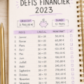 Une femme s'installe à son bureau avec un calepin et un ordinateur pour gérer son budget en 2023.