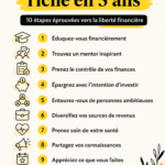 Femme souriante avec un carnet de finances, symbolisant la richesse et la liberté financière.