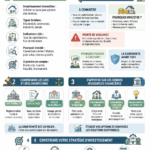 Femme réfléchissant à un investissement immobilier avec des documents en main.