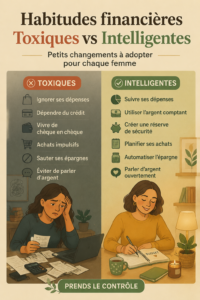 Femme souriante examinant ses finances devant un ordinateur, prenant des notes.