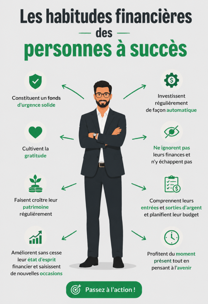 Zoom sur un carnet de budget et un stylo, symbolisant les habitudes financières des personnes qui réussissent.
