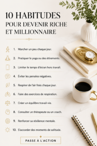 Femme d'affaires réfléchissant à ses habitudes de travail pour réussir.