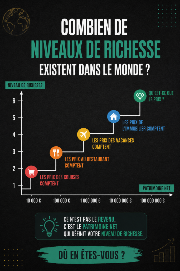 Graphique illustrant les différents niveaux de richesse dans le monde