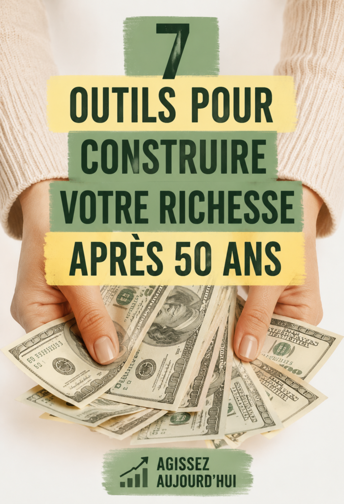 Illustration d'outils financiers pratiques pour économiser après 50 ans.