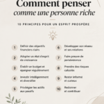 Femme souriante qui lit un livre sur la réussite financière, symbolisant la pensée positive