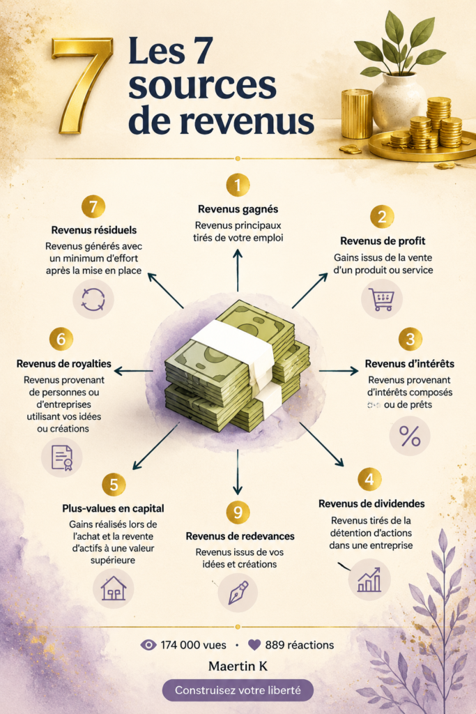 Femme créant un plan de diversification de revenus à son bureau, avec des feuilles et un ordinateur.
