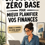 Femme utilisant un ordinateur pour créer un budget zéro