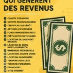 Un graphique illustrant les différents actifs générateurs de revenus dans une présentation claire.