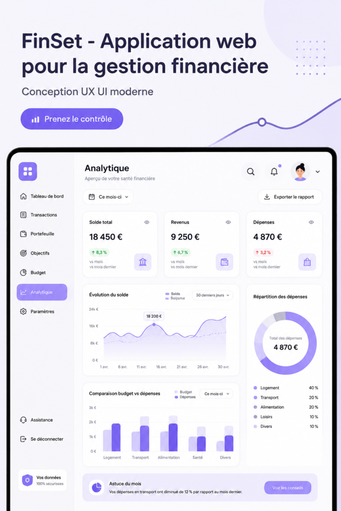 Femme utilisant une application de gestion financière sur son smartphone