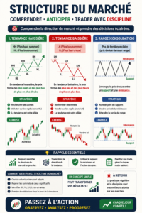Illustration d'une analyse de marché montrant des tendances haussières et baissières
