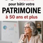 Femme réfléchissant à sa gestion financière à 50 ans, entourée de documents.