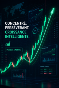 Une femme souriante en train de travailler avec concentration sur un projet de développement personnel.