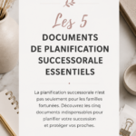 Femme consultant des documents de planification successorale pour assurer l'avenir de sa famille.