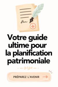 Un document de planification successorale sur une table en bois avec un stylo