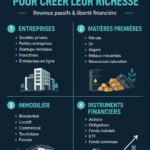 Graphique représentant différents types d'actifs à investir pour la richesse