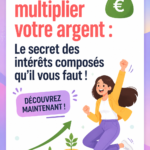 Illustration représentant des pièces de monnaie grandissant grâce à l'intérêt composé, symbolisant l'augmentation de l'épargne.