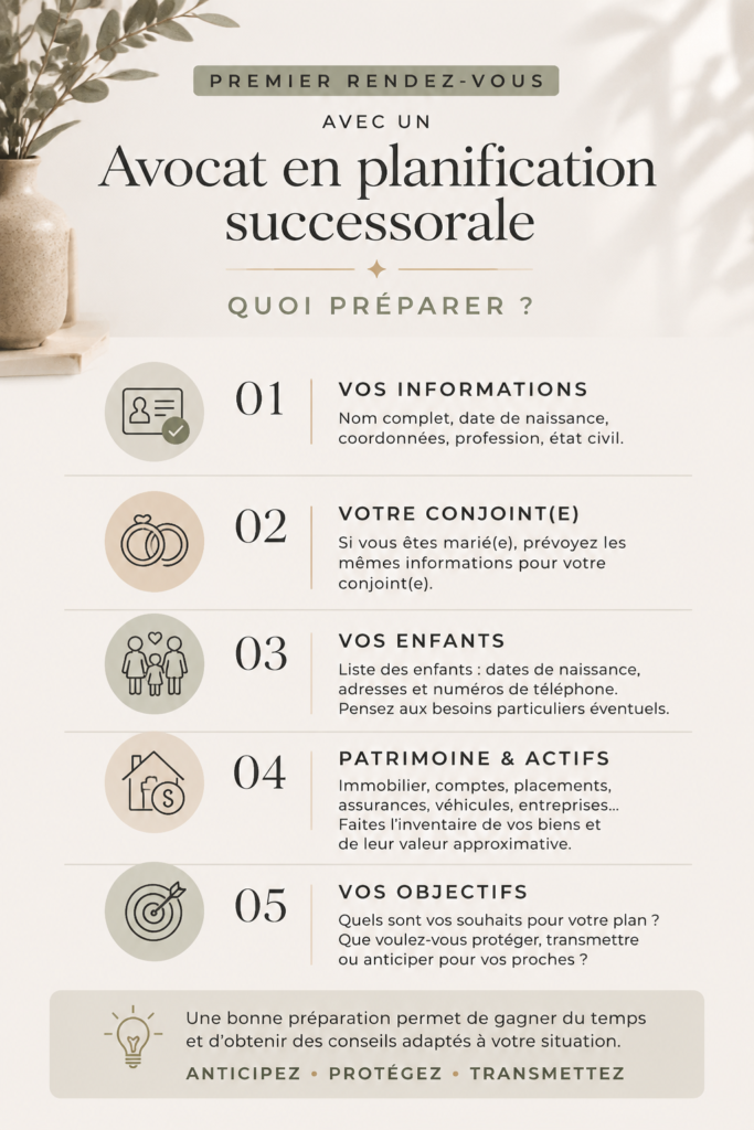 Femme discutant avec un avocat en planification successorale dans un bureau