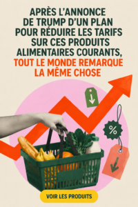 Un panier d'épicerie avec des produits frais et des étiquettes de prix