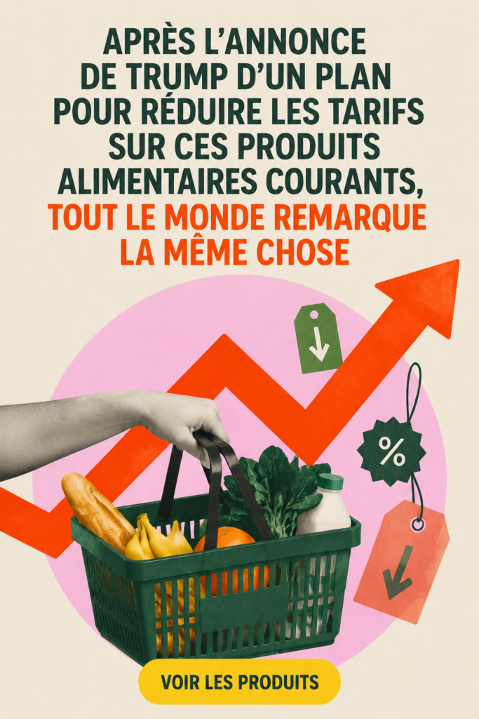 Un panier d'épicerie avec des produits frais et des étiquettes de prix