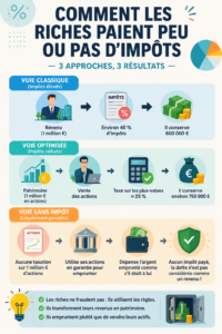 Un tableau illustrant les différences de taxation entre riches et classes moyennes.