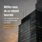 Graphique montrant la montée du marché boursier avec des enclaves 2008.