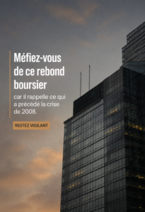 Graphique montrant la montée du marché boursier avec des enclaves 2008.