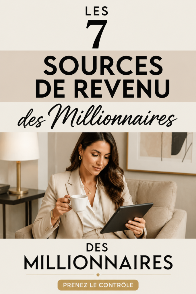 Infographie sur les 7 sources de revenus des millionnaires