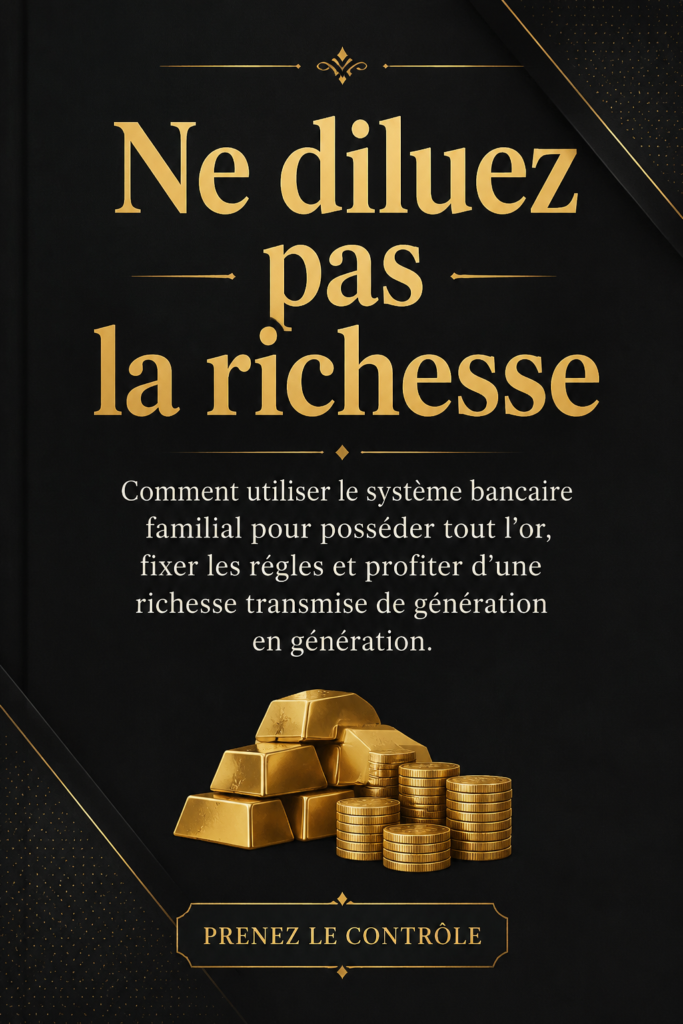 Image illustrant le concept de gestion de patrimoine familial avec un système bancaire familial.
