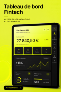 Tableau de bord Ulty® montrant la gestion des transactions bancaires.