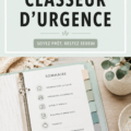 Cahier d'urgence bien organisé pour la maison