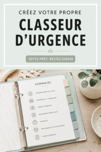 Cahier d'urgence bien organisé pour la maison