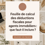 Femme agent immobilier analysant des documents de déduction fiscale