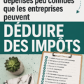 Femme d'affaires regardant des documents fiscaux sur son bureau, représentant la gestion des dépenses professionnelles.