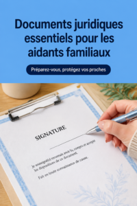 Femme rassemblant les documents légaux pour accompagner un proche.