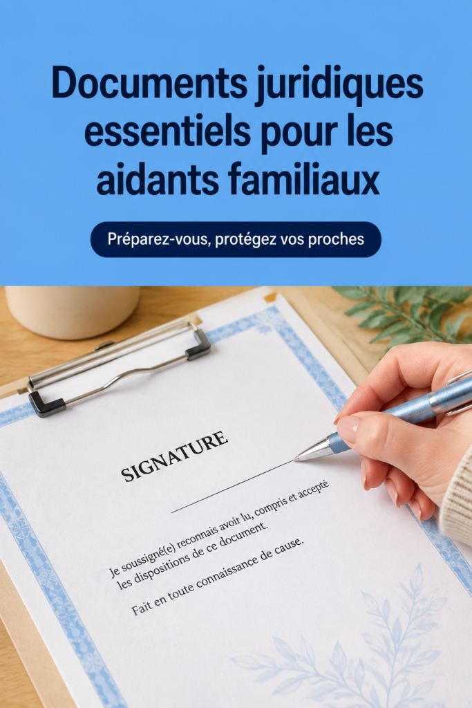 Femme rassemblant les documents légaux pour accompagner un proche.
