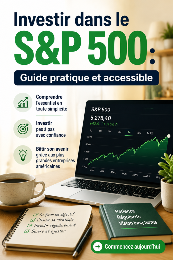 Femme souriante devant son ordinateur, découvrant des conseils pour investir dans le S&P 500.