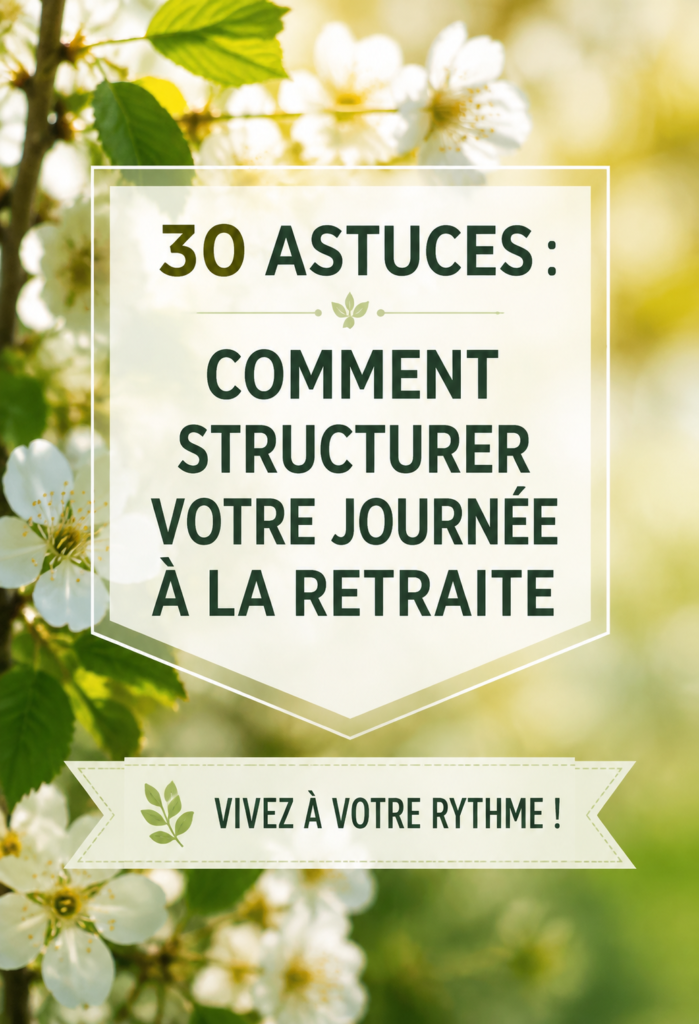 Femme souriante profitant d'une journée à la retraite, entourée de livres et de plantes, symbolisant l'épanouissement personnel.