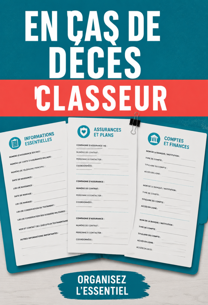 Dossier organisé pour planifier la succession et le décès