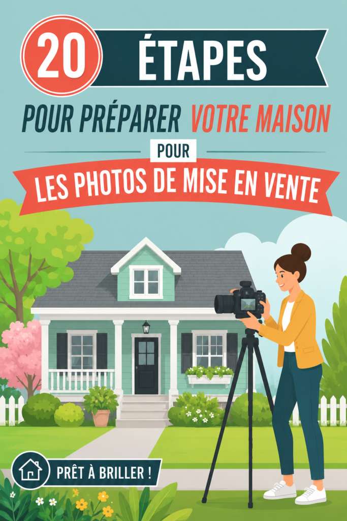 Préparation d'une maison pour des photos immobilières avec un éclairage naturel