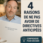 Une femme discutant de ses options pour un testament de vie avec des conseillers.